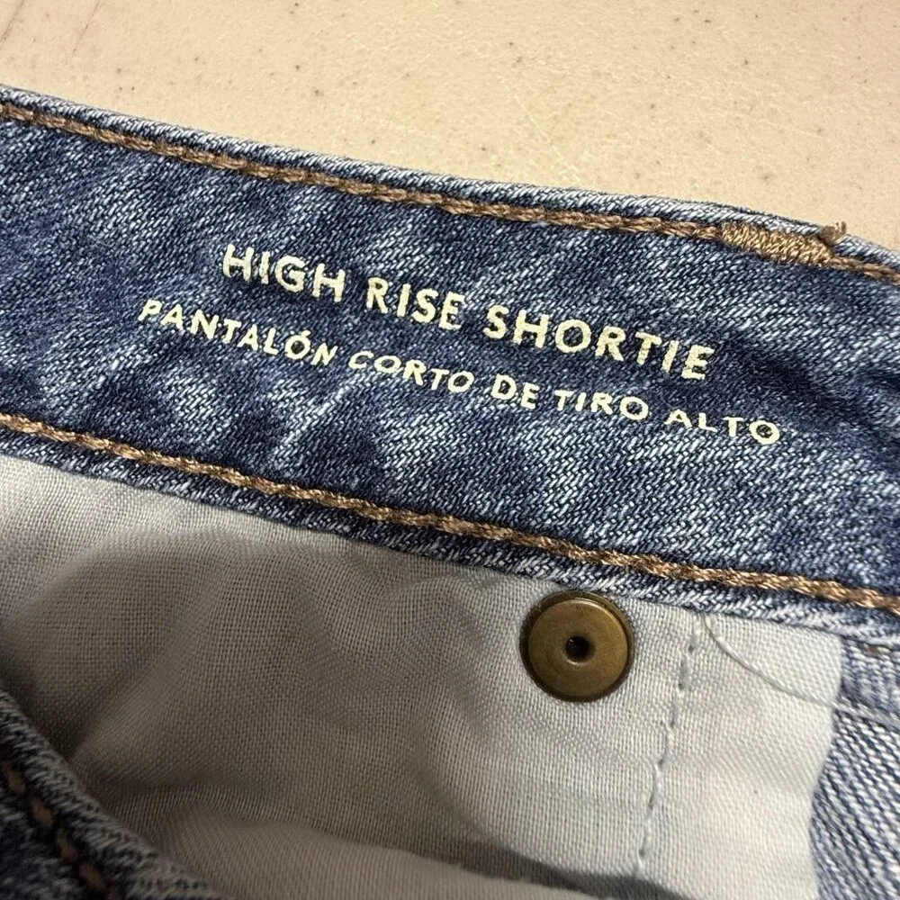 Universal Thread High Rise Shortie Shorts Womens 4 Blue Denim Button Fly Cutoffs